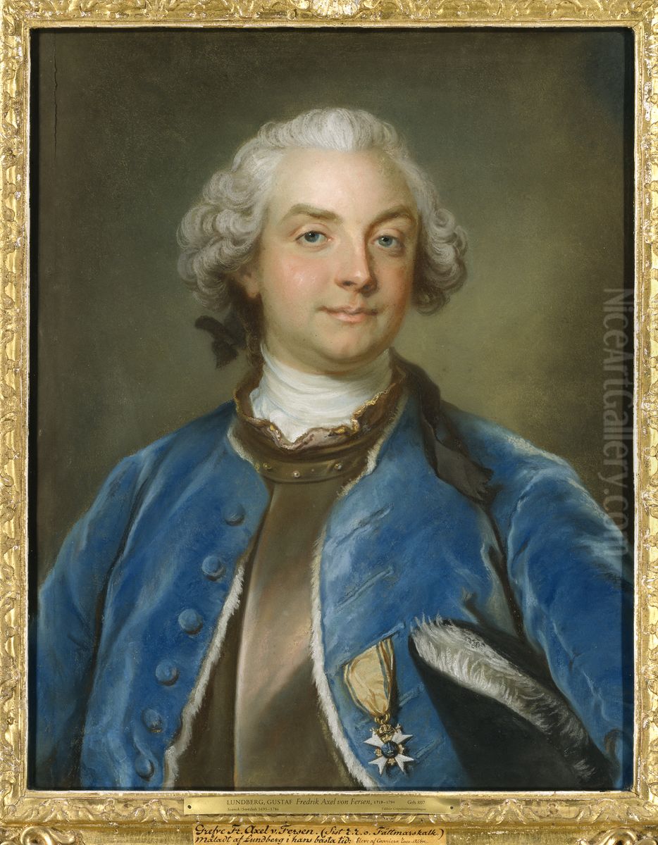 Fredrik Axel von Fersen, 1719-1794, greve Oil Painting by Gustaf Lundberg