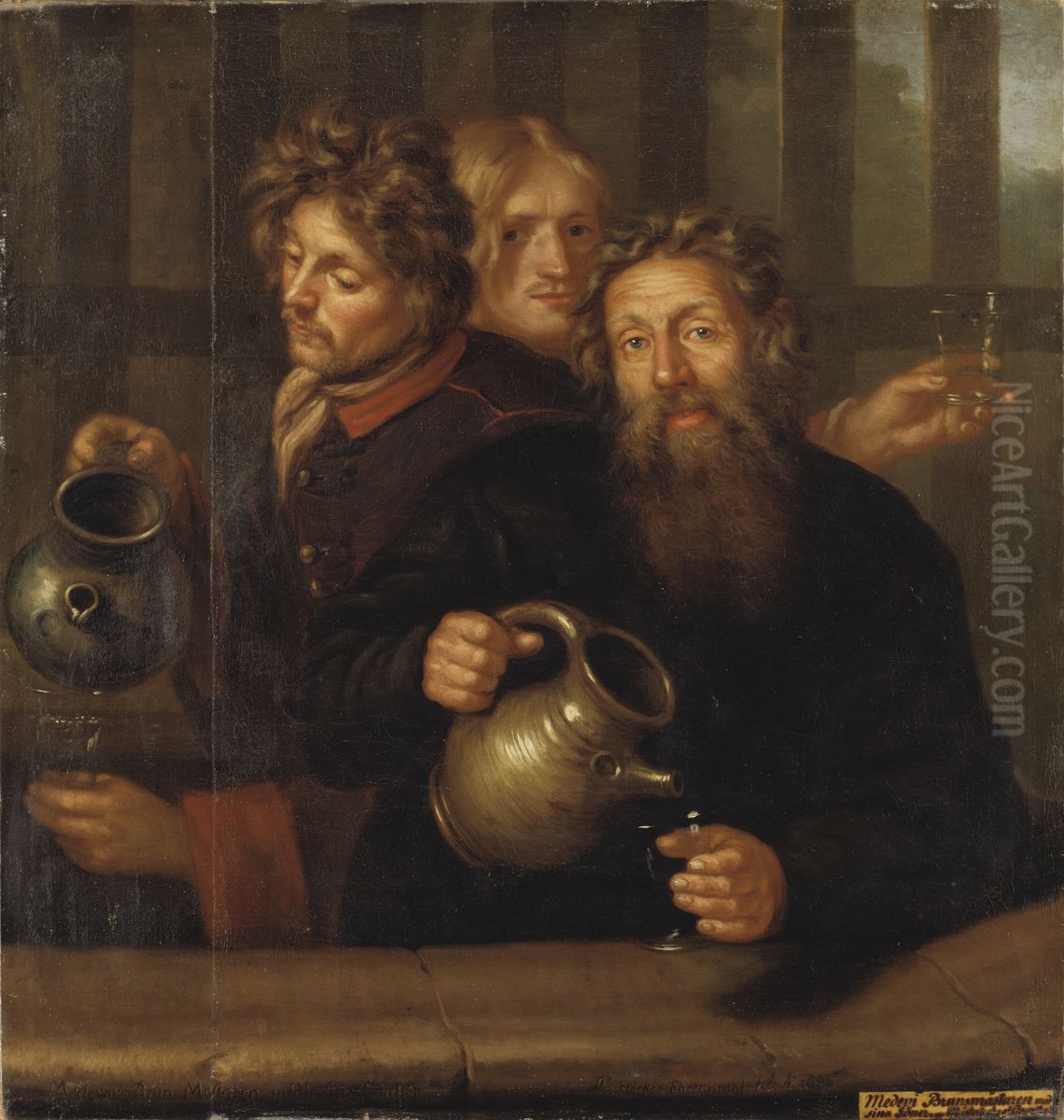 Brunnsmmastaren vid Medevi brunn och hans bada soner Oil Painting by David Klocker Ehrenstrahl