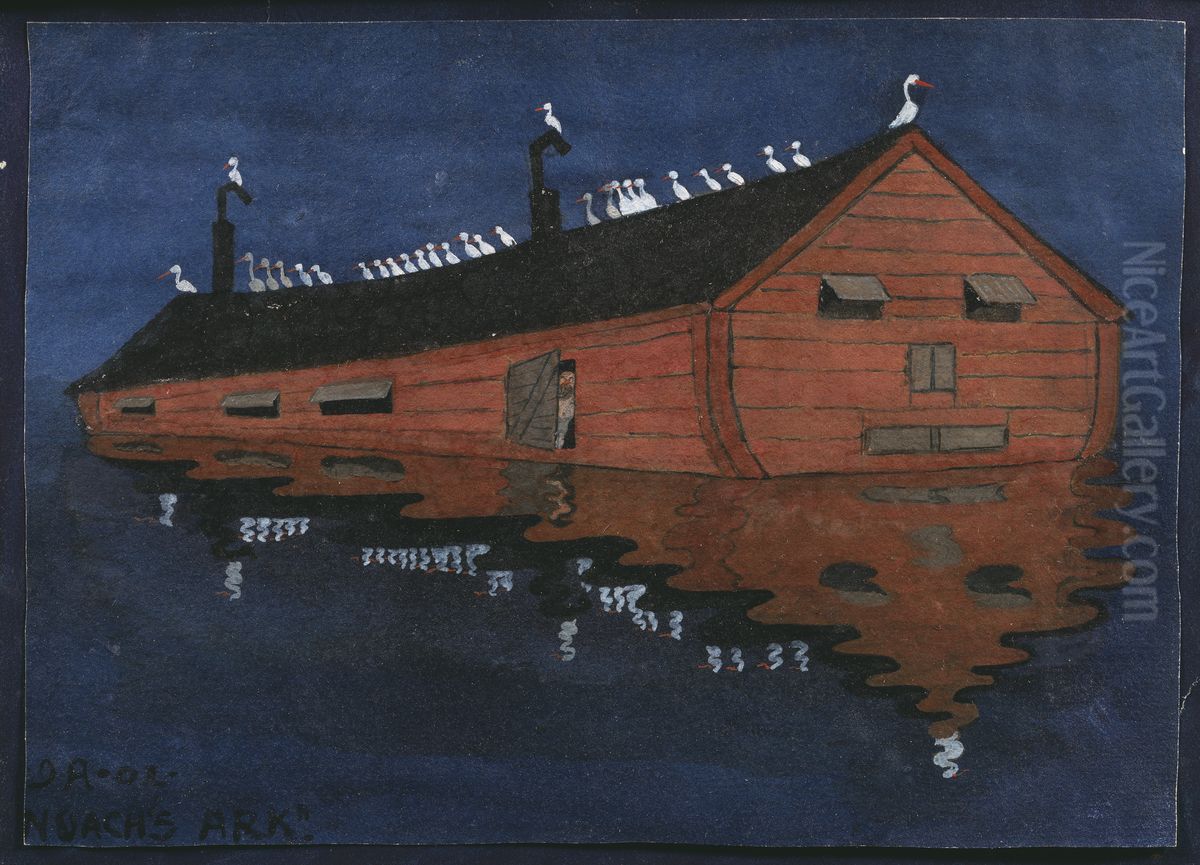 Noah's Ark Oil Painting by Ivar Arosenius