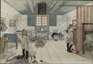 Mammas och smaflickornas rum. Ur Ett hem (26 akvareller) Mammas och smaflickornas rum. Ur Ett hem (26 akvareller)