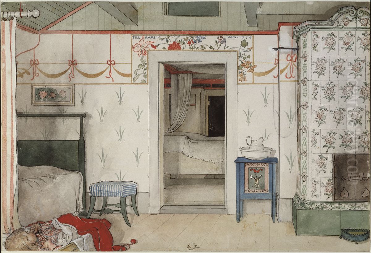 Britas tupplur. Ur Ett hem (26 akvareller) Oil Painting by Carl Larsson