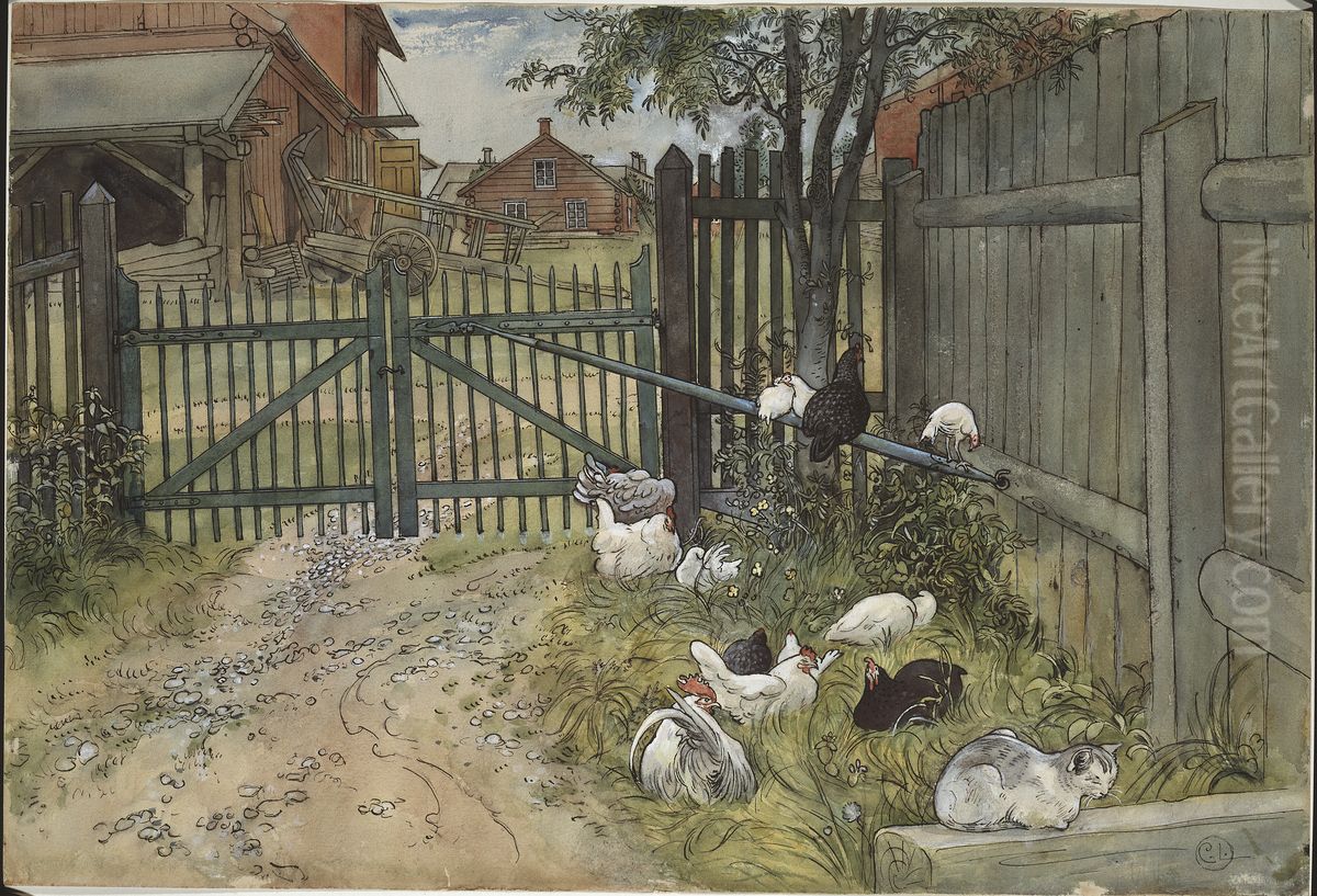 Grinden. Ur Ett Hem (26 akvareller) Oil Painting by Carl Larsson