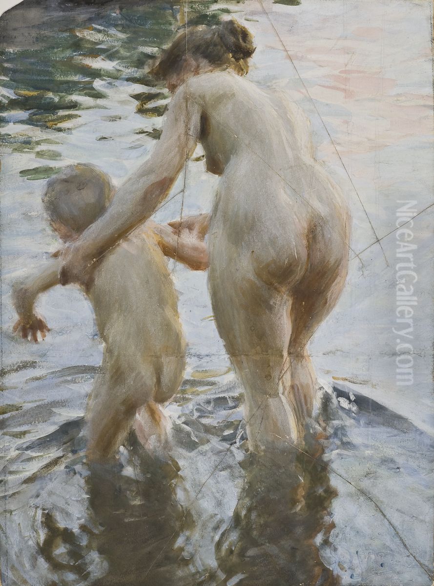Une premiere Oil Painting by Anders Zorn