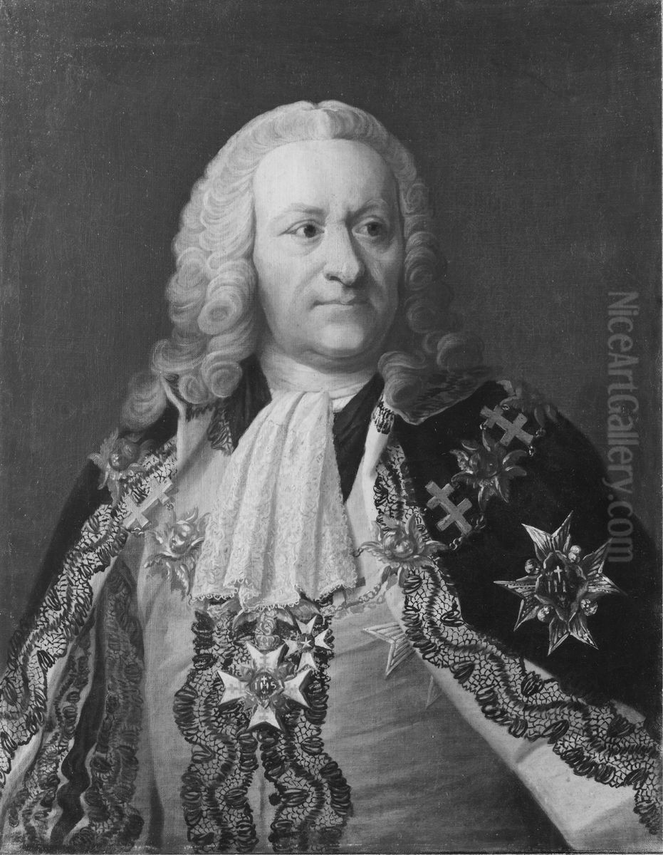 Gabriel von Seth, 1690-1774 Oil Painting by Olof Arenius Gabriel von Seth, 1690-1774 Oil Painting by Olof Arenius