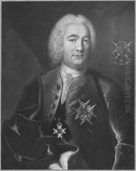 Fredrik Gyllenborg, 1698-1759 Oil Painting by Johan Henrik Scheffel