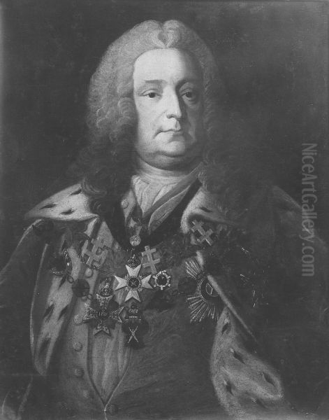 Herman Cedercreutz, 1684-1754 Oil Painting by Olof Arenius