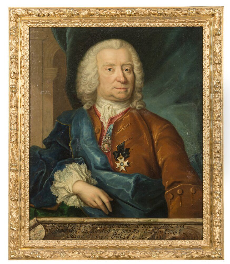 Colin Campbell (1686-1757), supercargo of the Swedish East India Company Oil Painting by Johan Joachim Streng