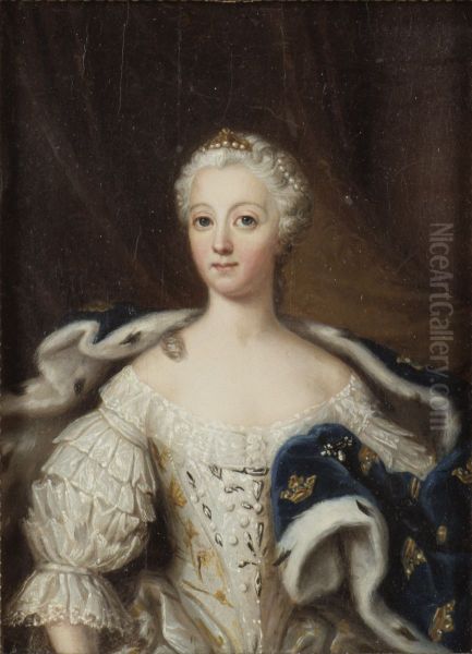 Louisa Ulrika of Prussia (1720-1782), Queen of Sweden, Princess of Prussia, queen consort of Adolf Frederick of Sweden Oil Painting by Ulrika Pasch