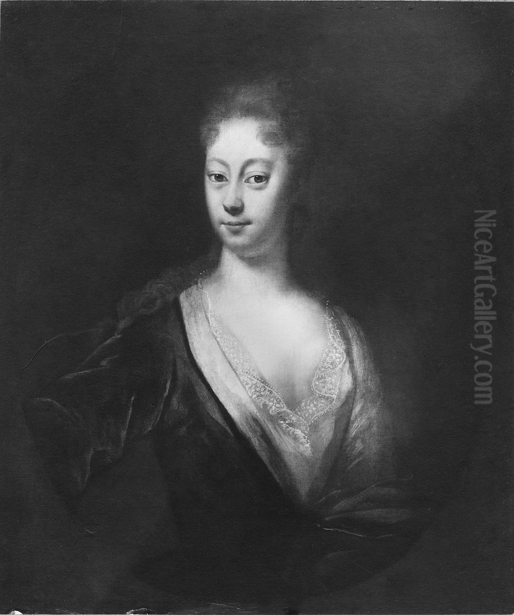 Brita Sofia? Lilliehook af Fardala, 1694-1745, gift med overste Vilhelm Gerhard von Engelhardt Oil Painting by Lucas von Breda