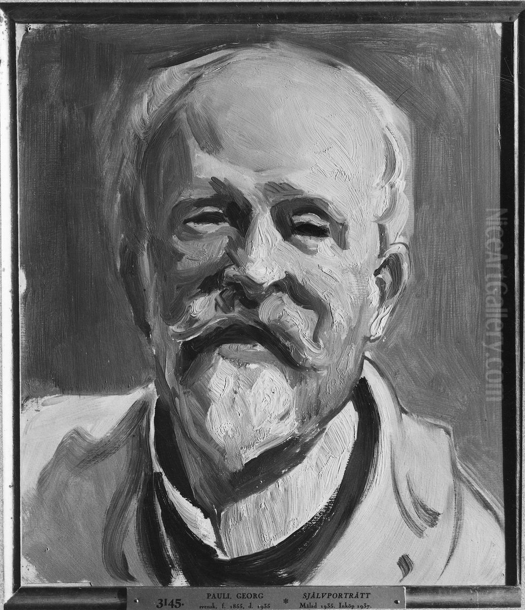 Sjalvportratt Oil Painting by Georg Pauli