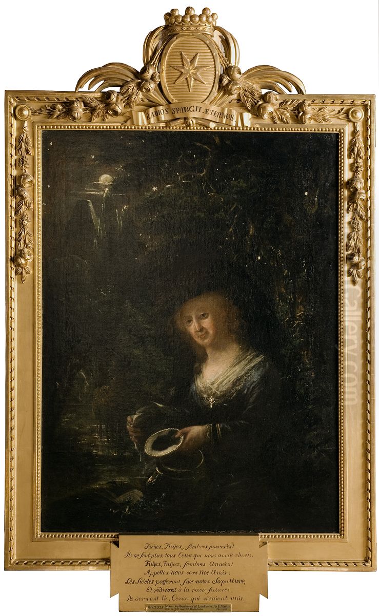 Maria Gyllenstierna of Lundholm (1716-1783), baroness, married to councillor baron Esbjorn Kristian Reuterholm Oil Painting by Elias Martin