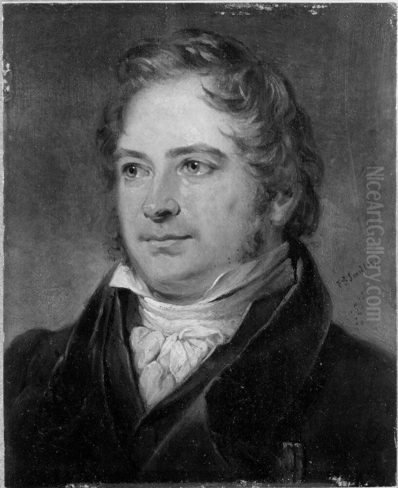 Erik Gustav Geijer (1783-1847), professor, poet, married to Anna Lisa Lilljebjorn Oil Painting by Johan Gustaf Sandberg
