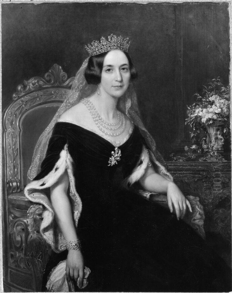 Josefina, 1807-1876, prinsessa av Leuchtenberg, drottning av Sverige och Norge, gift med Oskar I Oil Painting by Friedrich Durck