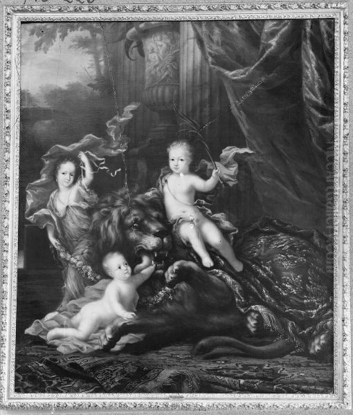 Three Children of Karl XI, King of Sweden Oil Painting by David Klocker Ehrenstrahl