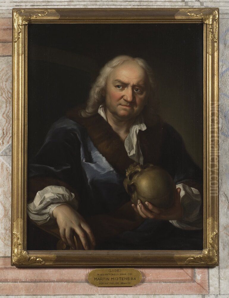 Martin Mijtens d.a., (1648-1736), konstnar, gift med Johanna de Bruyn Oil Painting by Martin Van Meytens Martin Mijtens d.a., (1648-1736), konstnar, gift med Johanna de Bruyn Oil Painting by Martin Van Meytens