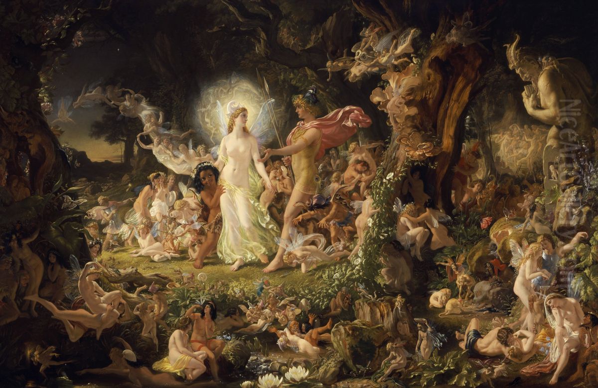 La Querella de Oberon y Titania. Oil Painting by Joseph Noel Paton