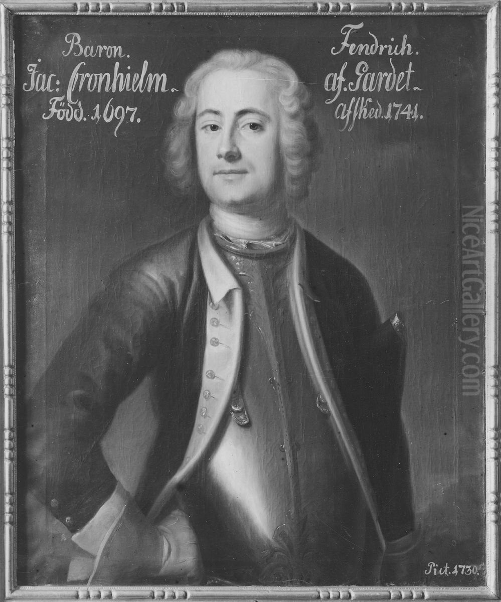 Jakob Cronhielm, !697-1786 Oil Painting by Johan Henrik Scheffel