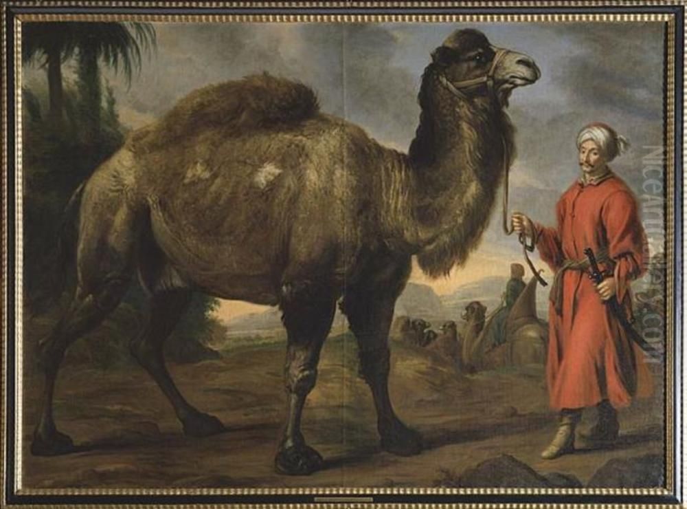 Kamel med forare Oil Painting by David Klocker Ehrenstrahl