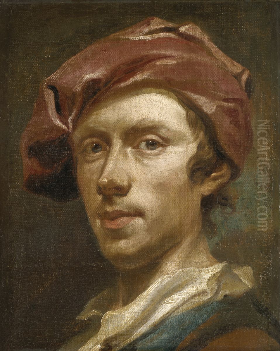 Sjalvportratt Oil Painting by Olof Arenius