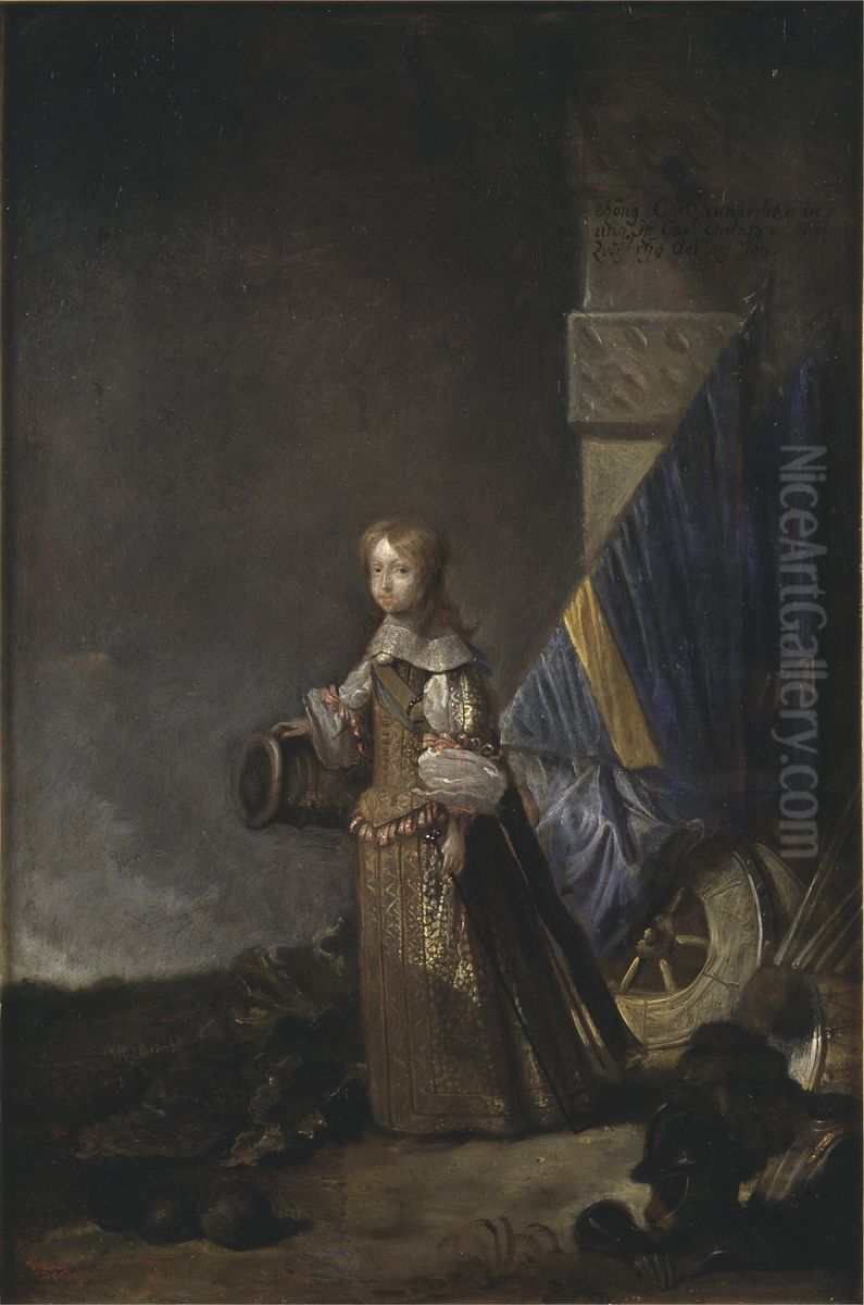 Karl XI, 1655-1697, konung av Sverige pfalzgreve av Zweibrucken Oil Painting by Abraham Wuchters