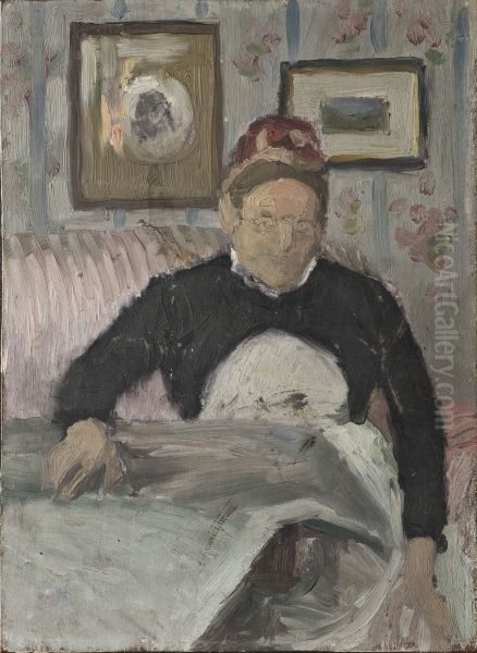 Brita Maria (Mussa) Banck (1830-1906), housekeeper Oil Painting by Eva Bonnier