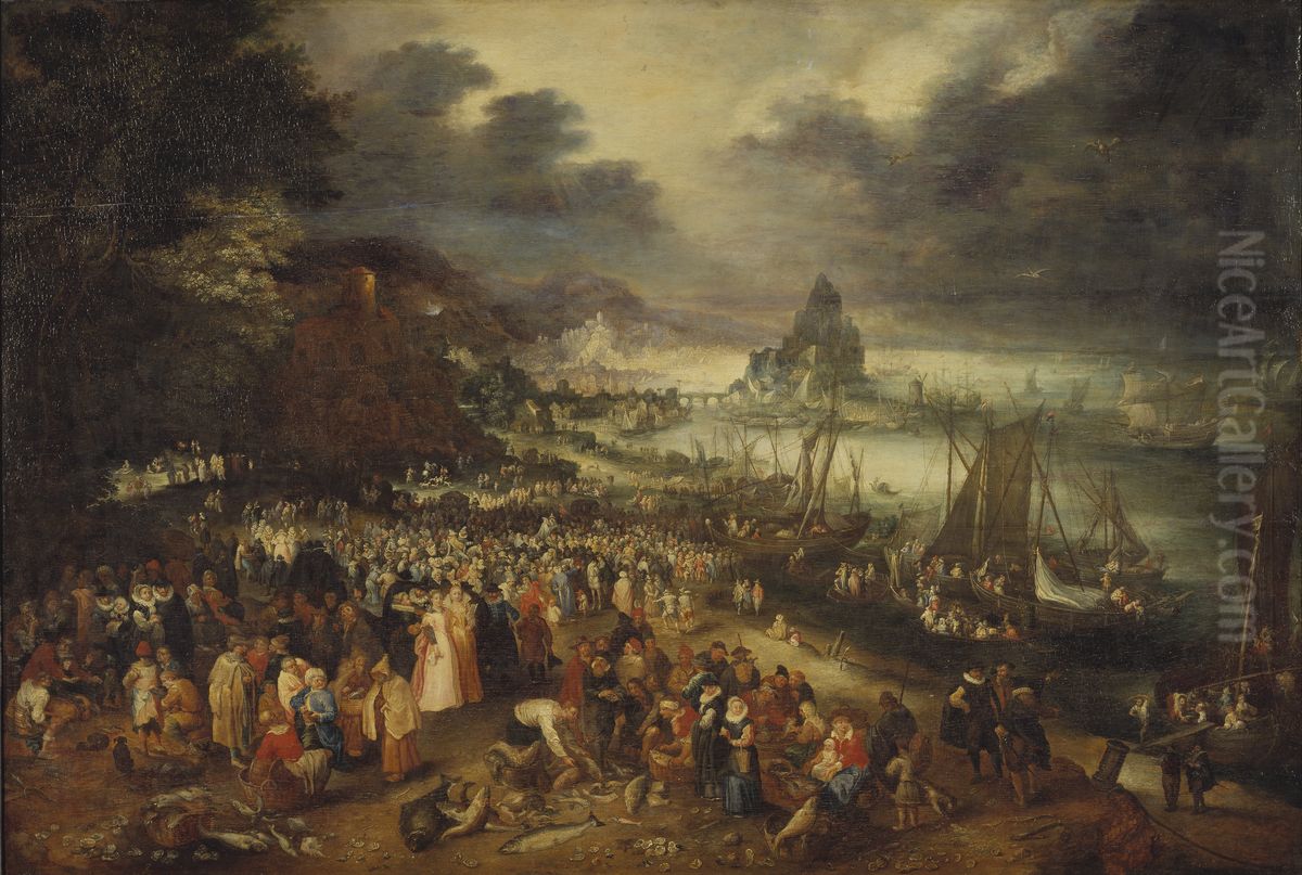 Christ Preaching from the Boat Oil Painting by Jan Brughel