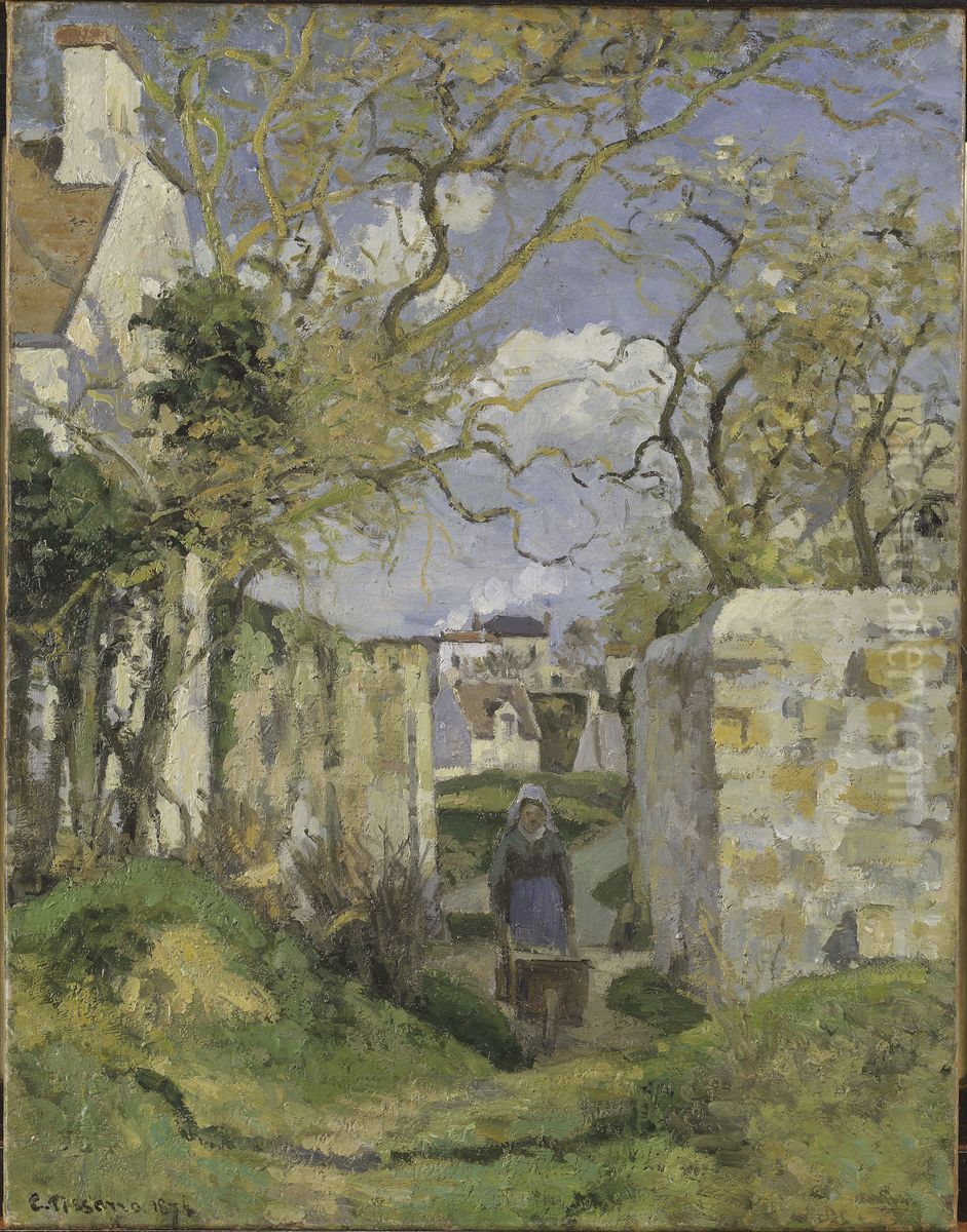 Landscape from Pontoise Oil Painting by Camille Pissarro
