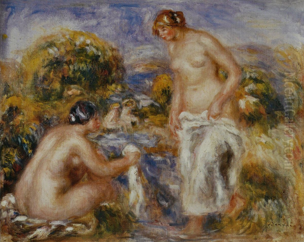 Femmes au bain Oil Painting by Pierre Auguste Renoir