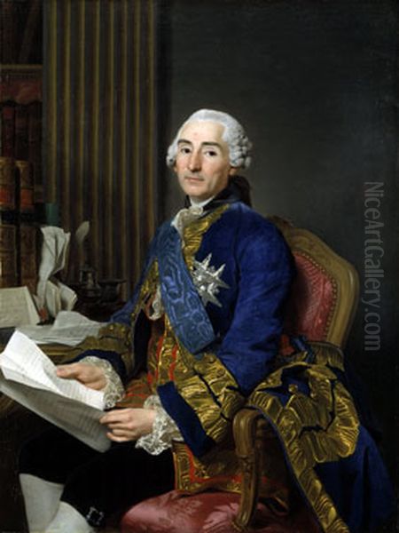 Cesar Gabriel, Comte de Choiseul, Duc de Praslin Oil Painting by Alexander Roslin