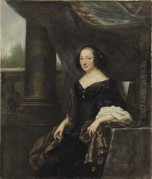 Grevinnan Beata de la Gardie Oil Painting by David Klocker Ehrenstrahl