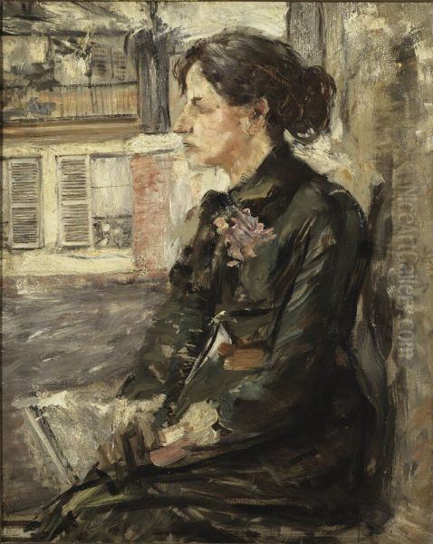 Konstnarinnan Louise Breslau Oil Painting by Ernst Josephson