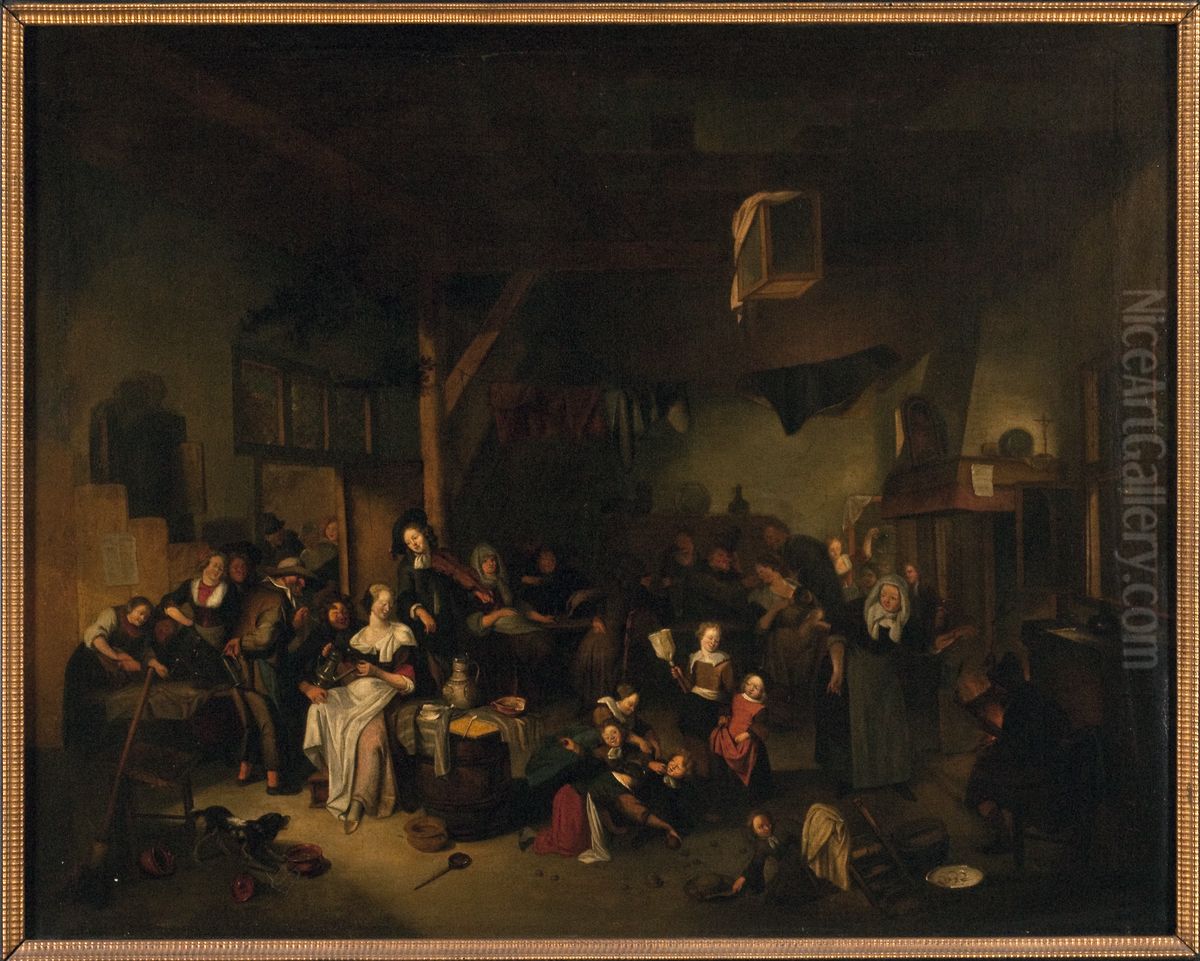 Krogscen Oil Painting by Richard Brakenburgh