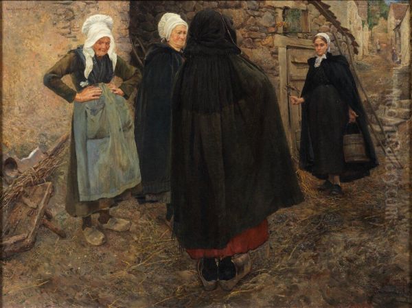 Village Gossip Oil Painting by Ernst Josephson