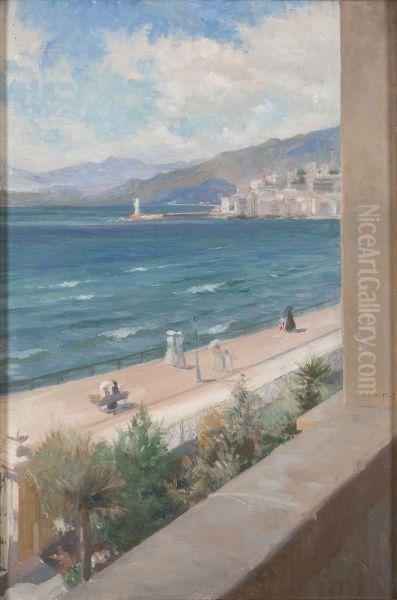 From my Window in Cannes Oil Painting by Albert Edelfelt
