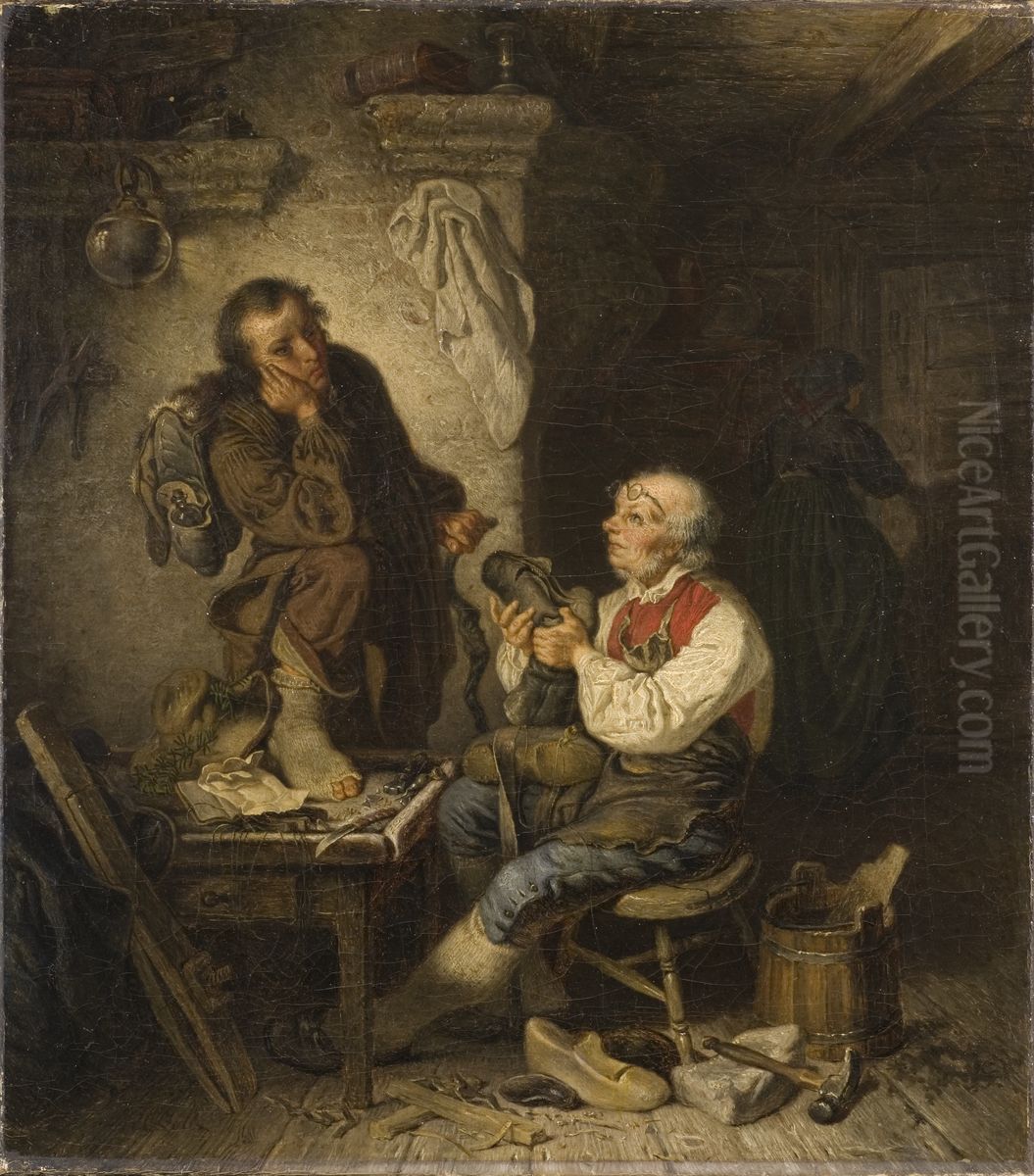 Den vandrande gesallen Oil Painting by Kilian Christoffer Zoll