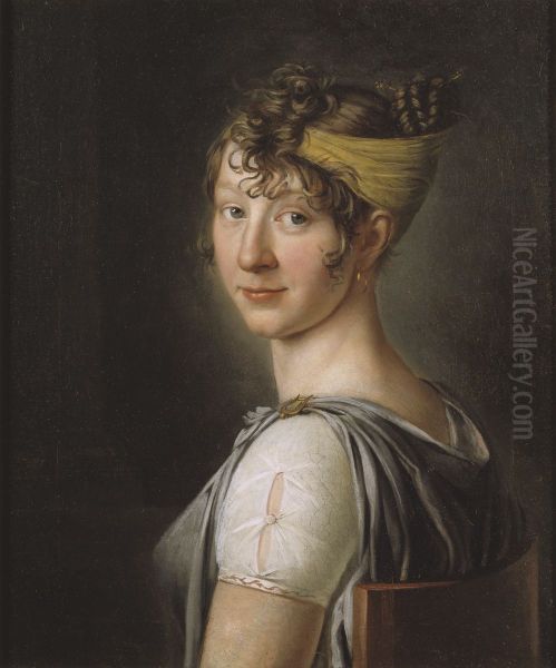 The Artist's Sister Wilhelmina Oil Painting by Per Krafft the Younger
