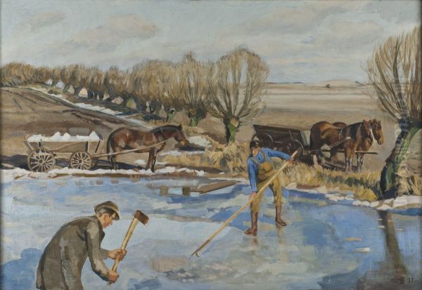 Drangarna kor is Oil Painting by Fritz Syberg
