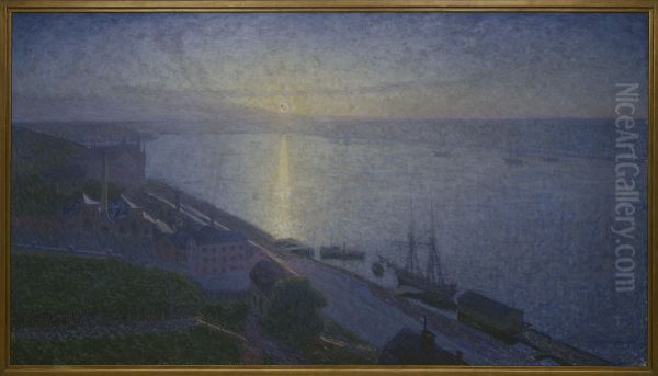 Sunset Oil Painting by Eugene Jansson