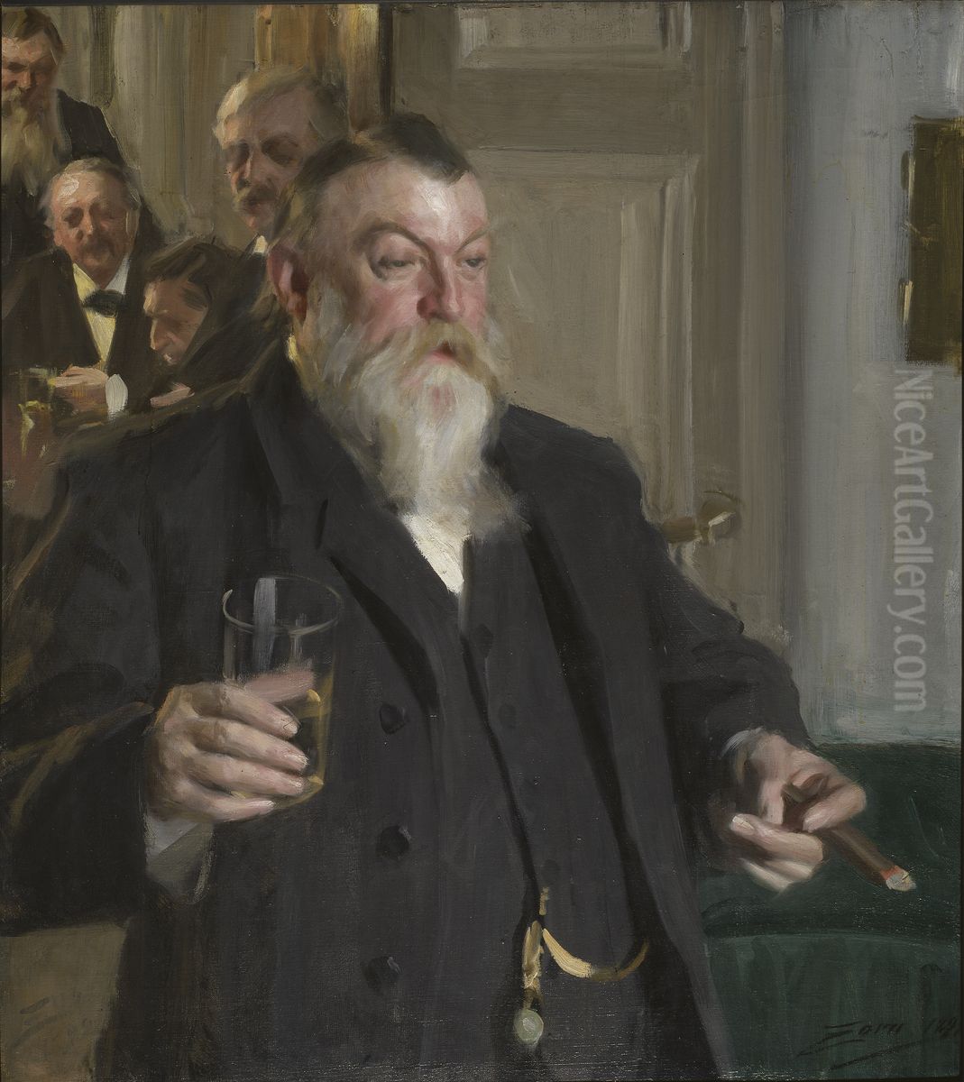 A Toast in the Idun Society Oil Painting by Anders Zorn