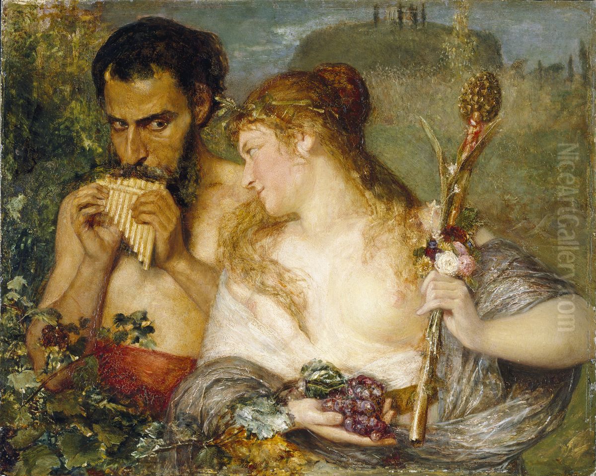 Nymph and Faun Oil Painting by Ernst Josephson