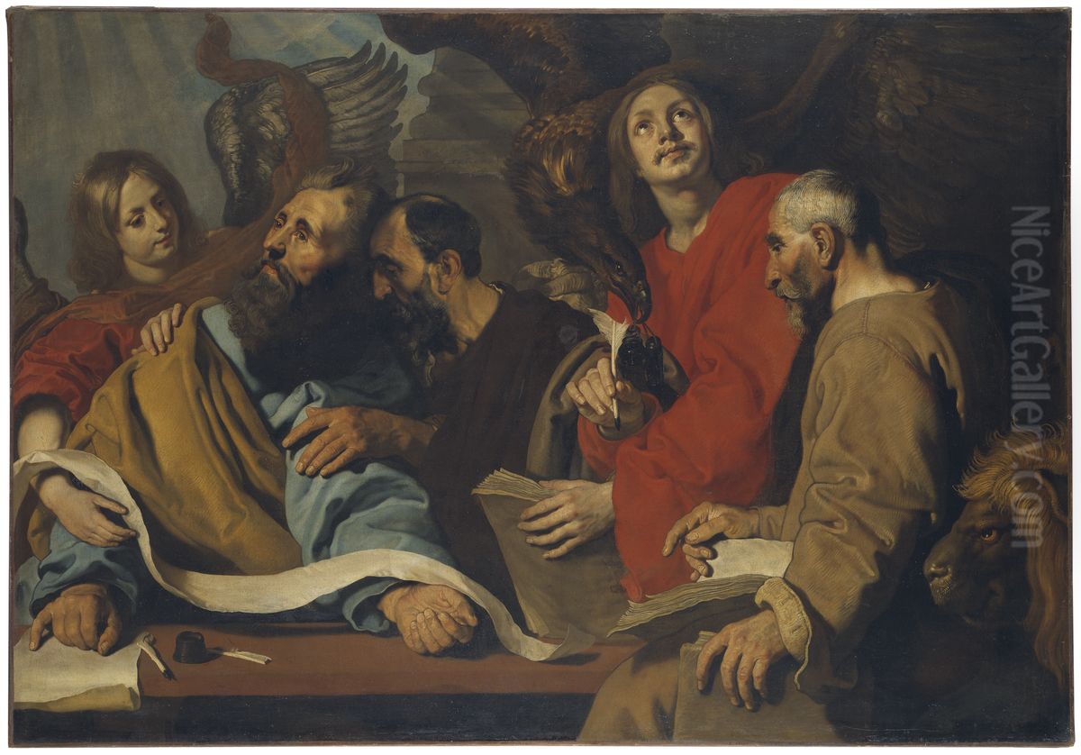 De fyra evangelisterna Oil Painting by Pieter Soutman