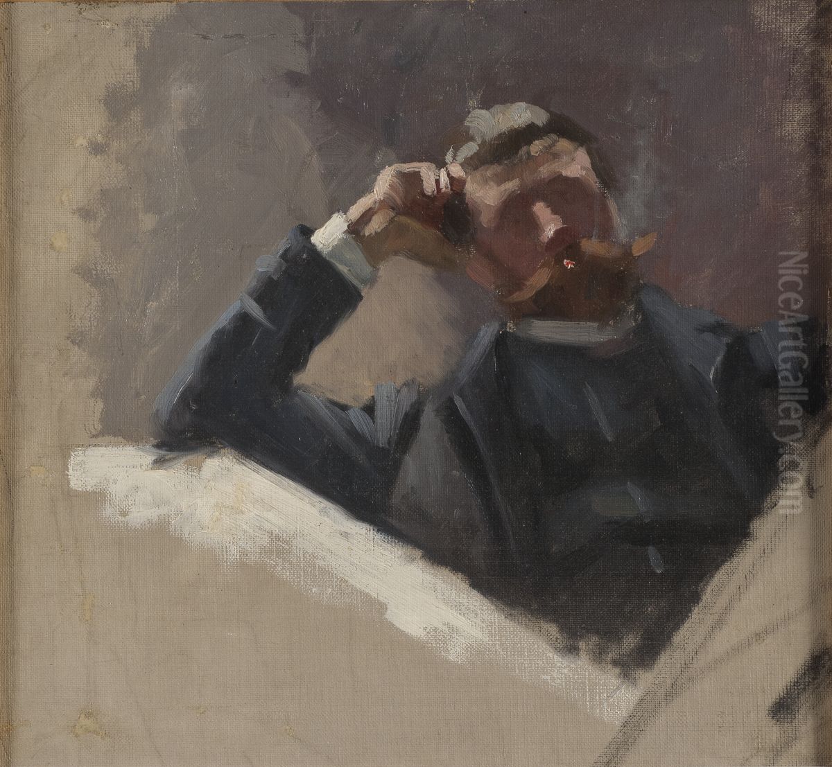 Georg Pauli. Studie Oil Painting by Eva Bonnier