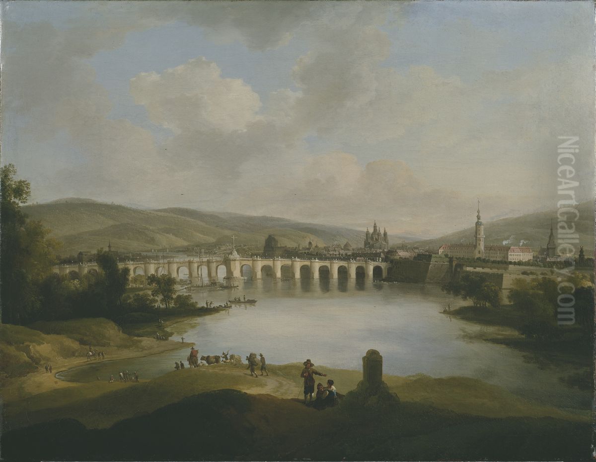 Stadsutsikt Oil Painting by Christian Wilhelm Ernst Dietrich