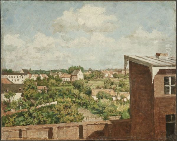 View from Dusseldorf Oil Painting by August Jernberg