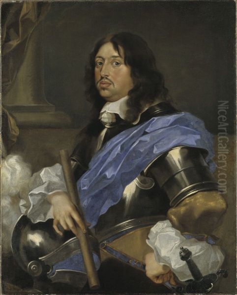 King Charles X Gustavus Oil Painting by Sebastien Bourdon