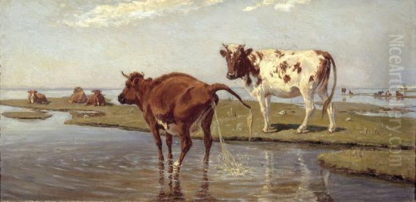 Cows on Saltholm Oil Painting by Theodor Esbern Philipsen