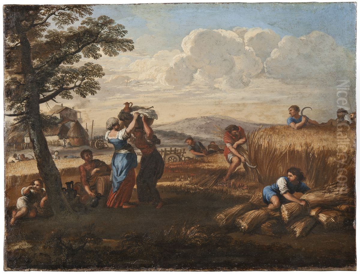 Landskap med sadesskord Oil Painting by Pietro da Cortona