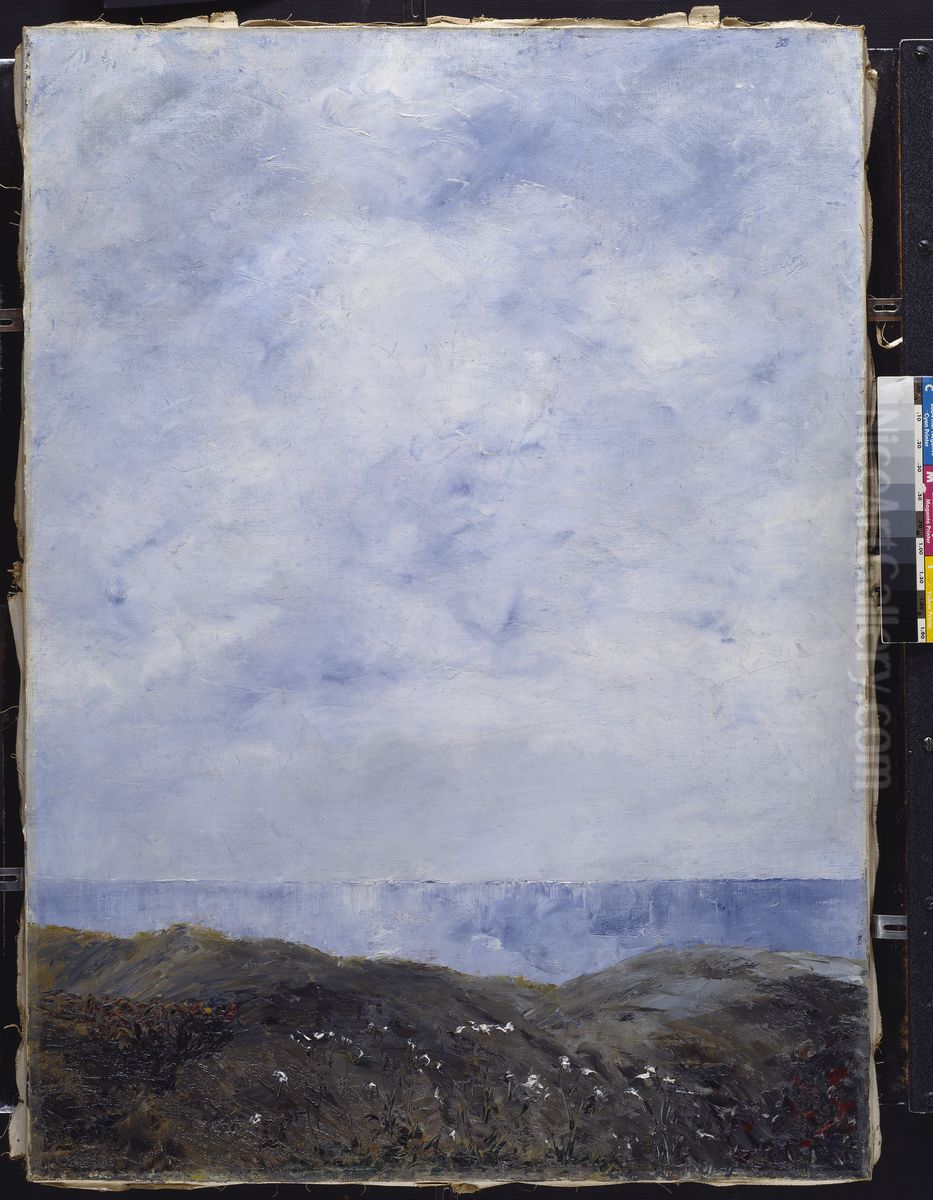 Coastal Landscape Oil Painting by August Strindberg