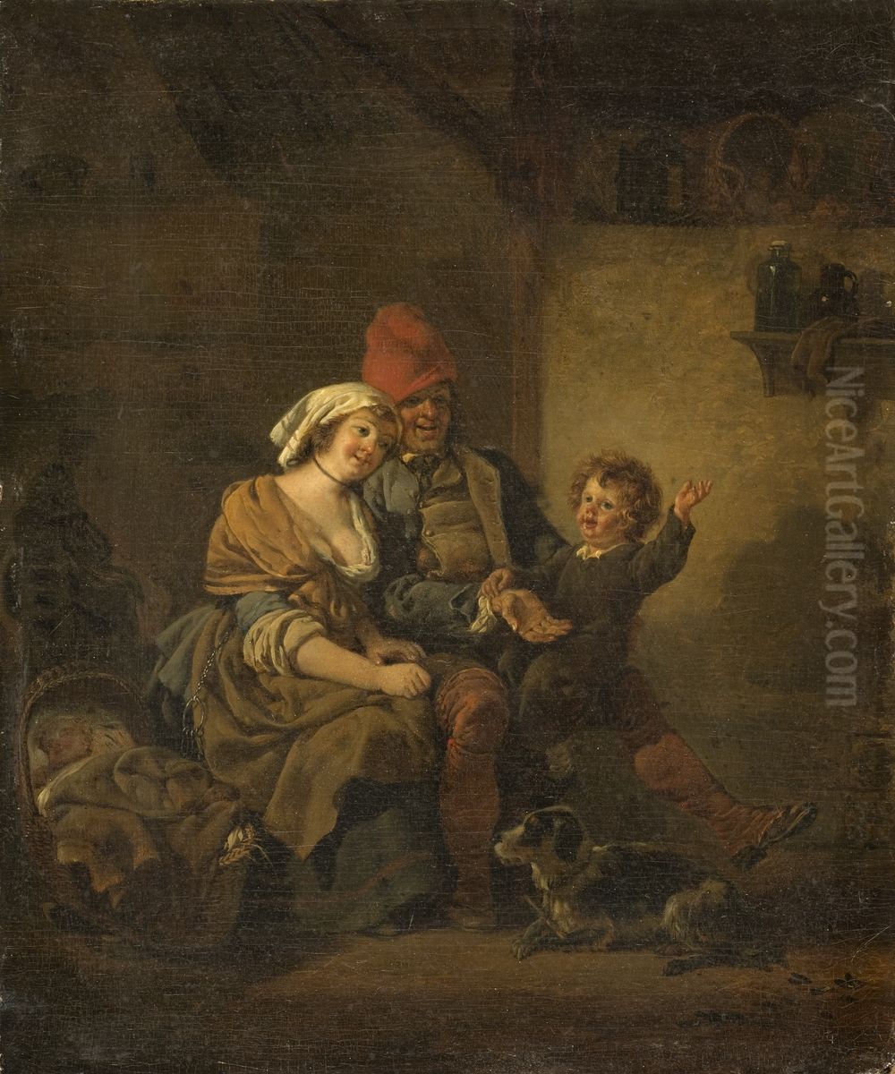 Den lyckliga familjen Oil Painting by Jean-Louis de Marne
