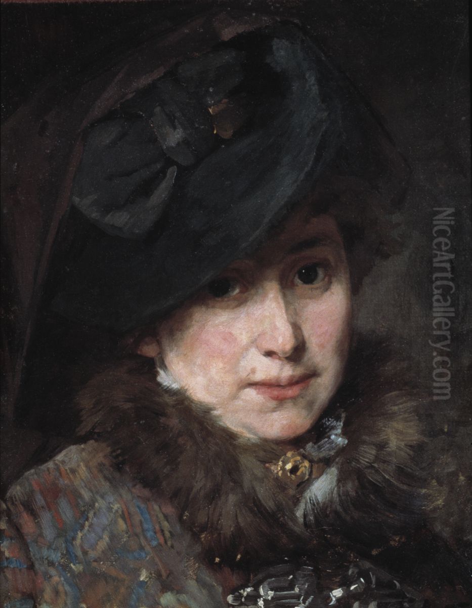 Hildegard Thorell, the Artist Oil Painting by Bertha Wegmann